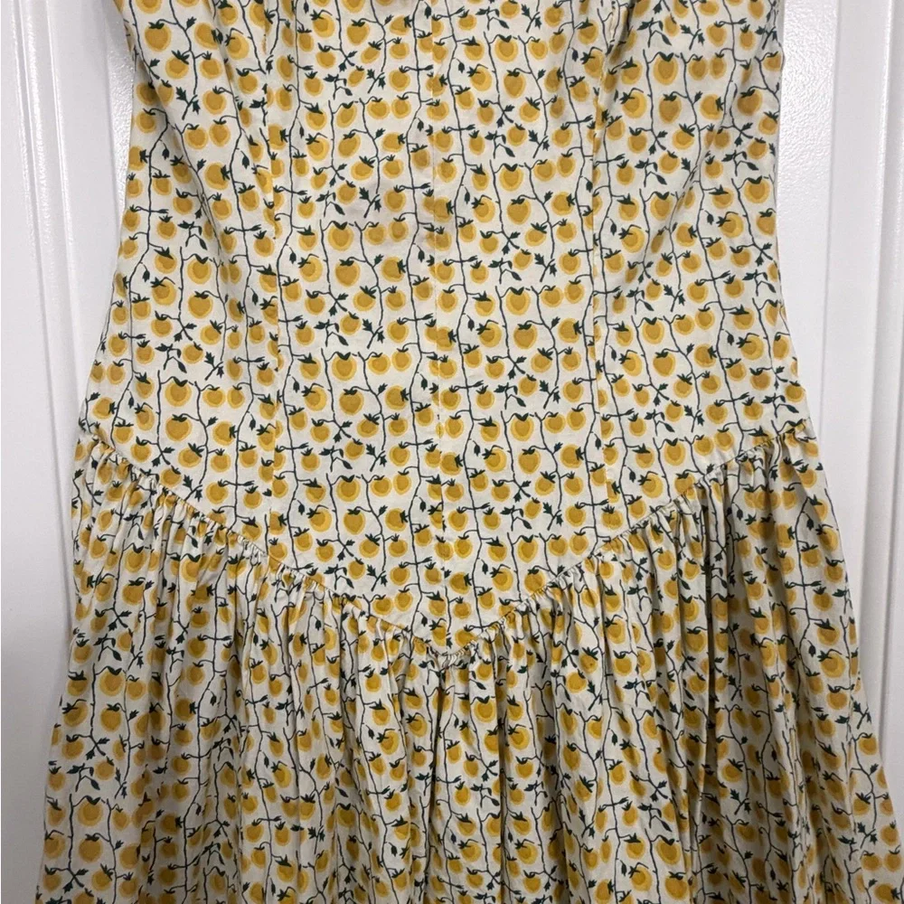 Staud Dena Yellow Lemon Print Maxi Dress - Size 10 - Picture 5 of 10